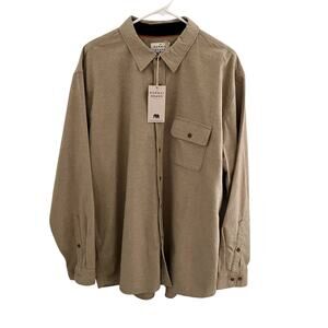 The Normal Brand Mens Shirt Size 2XL Chamois Woven Long Sleeves Stone Button Up